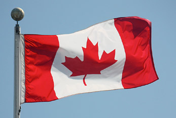 La bandera de Canadá.