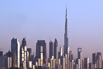 Horizonte de Dubai con el Burj Khalifa.