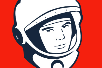 Imagen estilizada del cosmonauta Yuri Gagarin.