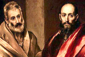 Pedro y Pablo en una pintura.