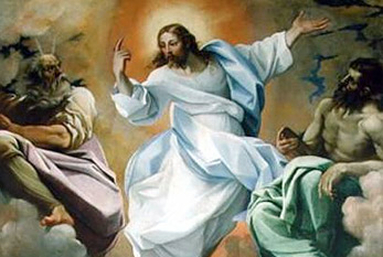 Transfiguración representa Elías, Jesús y Moisés. No se muestran los tres apóstoles.